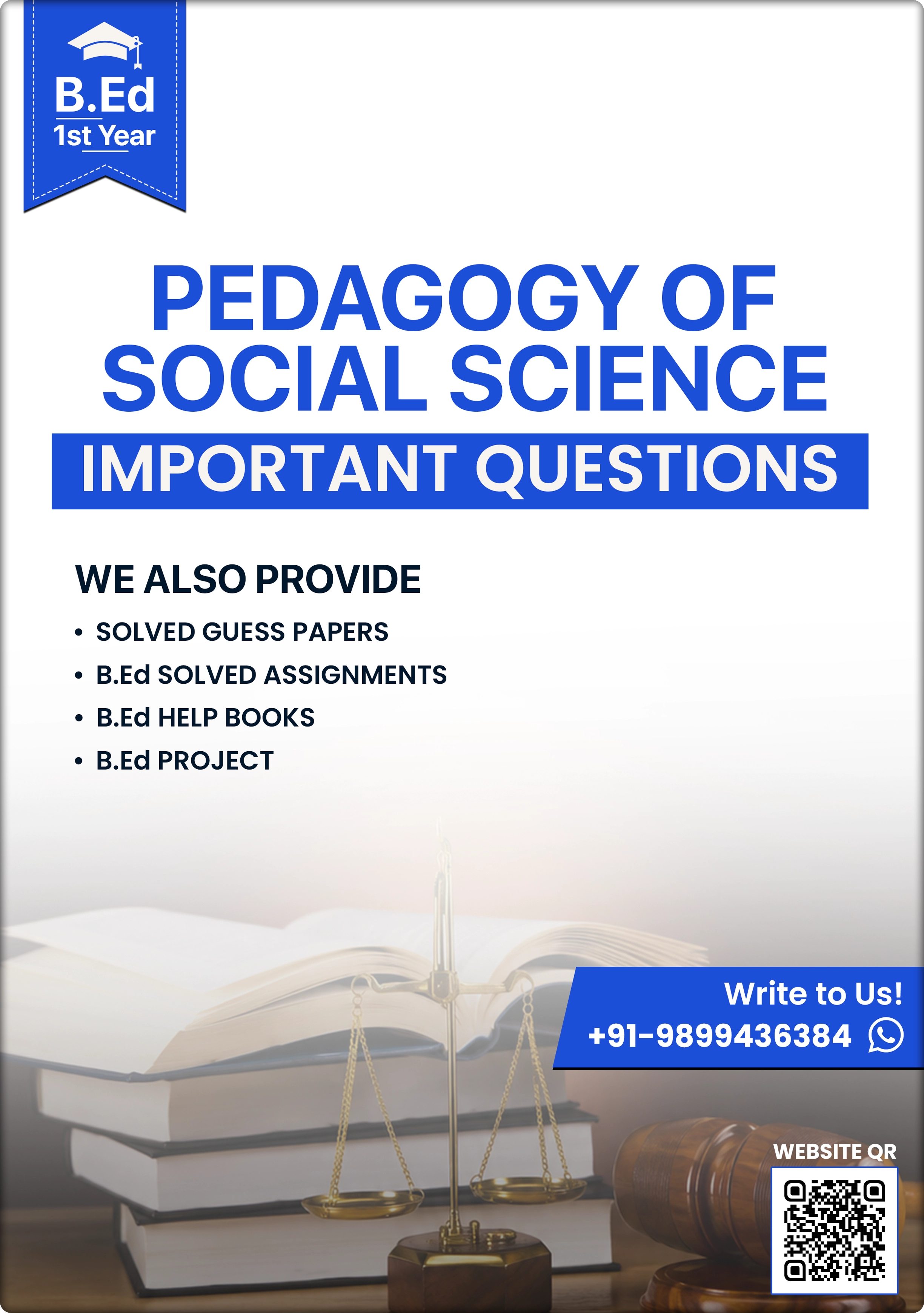 Pedagogy of Social Science Important Questions B.Ed 1st Year MDU 2026
