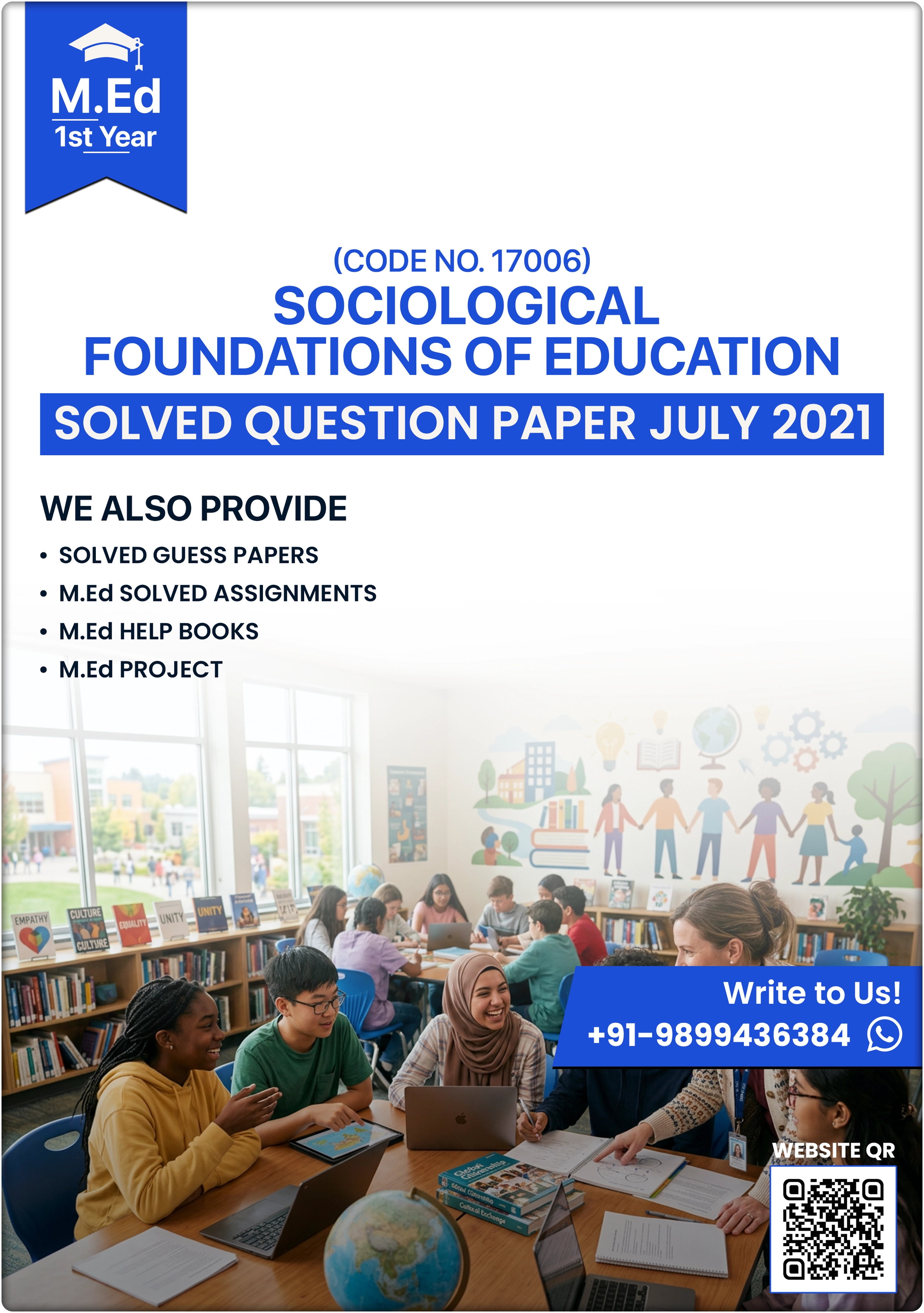 Sociological Foundations of Education — M.Ed 2nd Sem Question Paper, July 2021 (Code 17006, with Solutions)