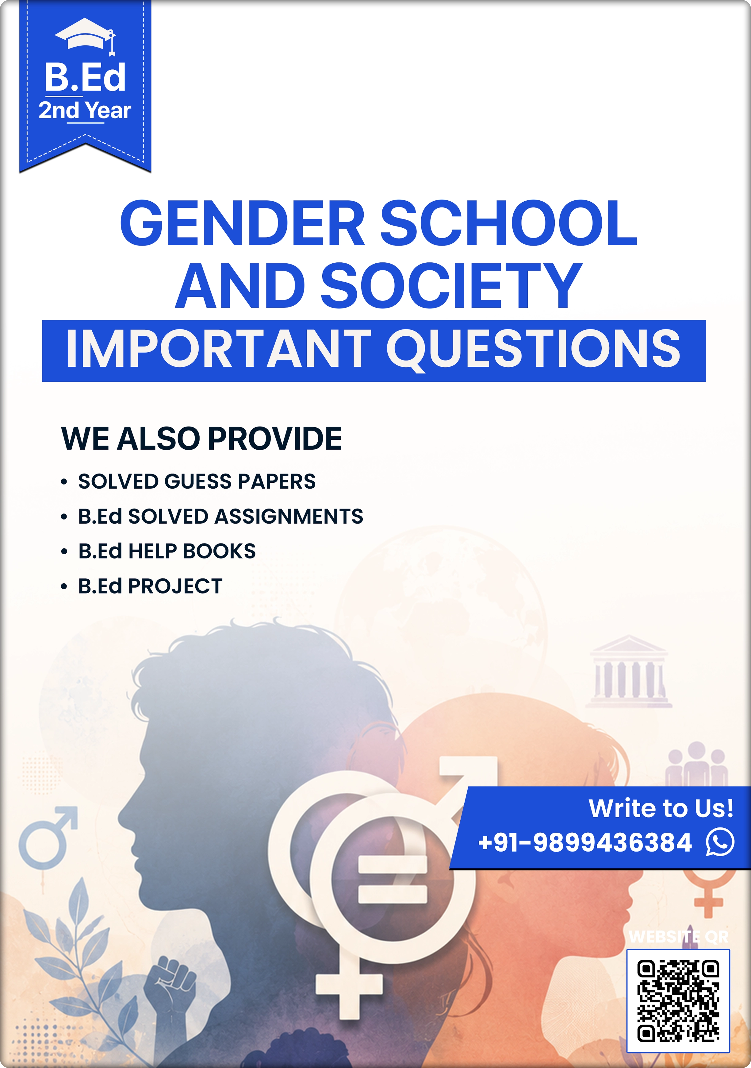 Gender School and Society Important Questions B.Ed 2nd Year MDU Rohtak 2026