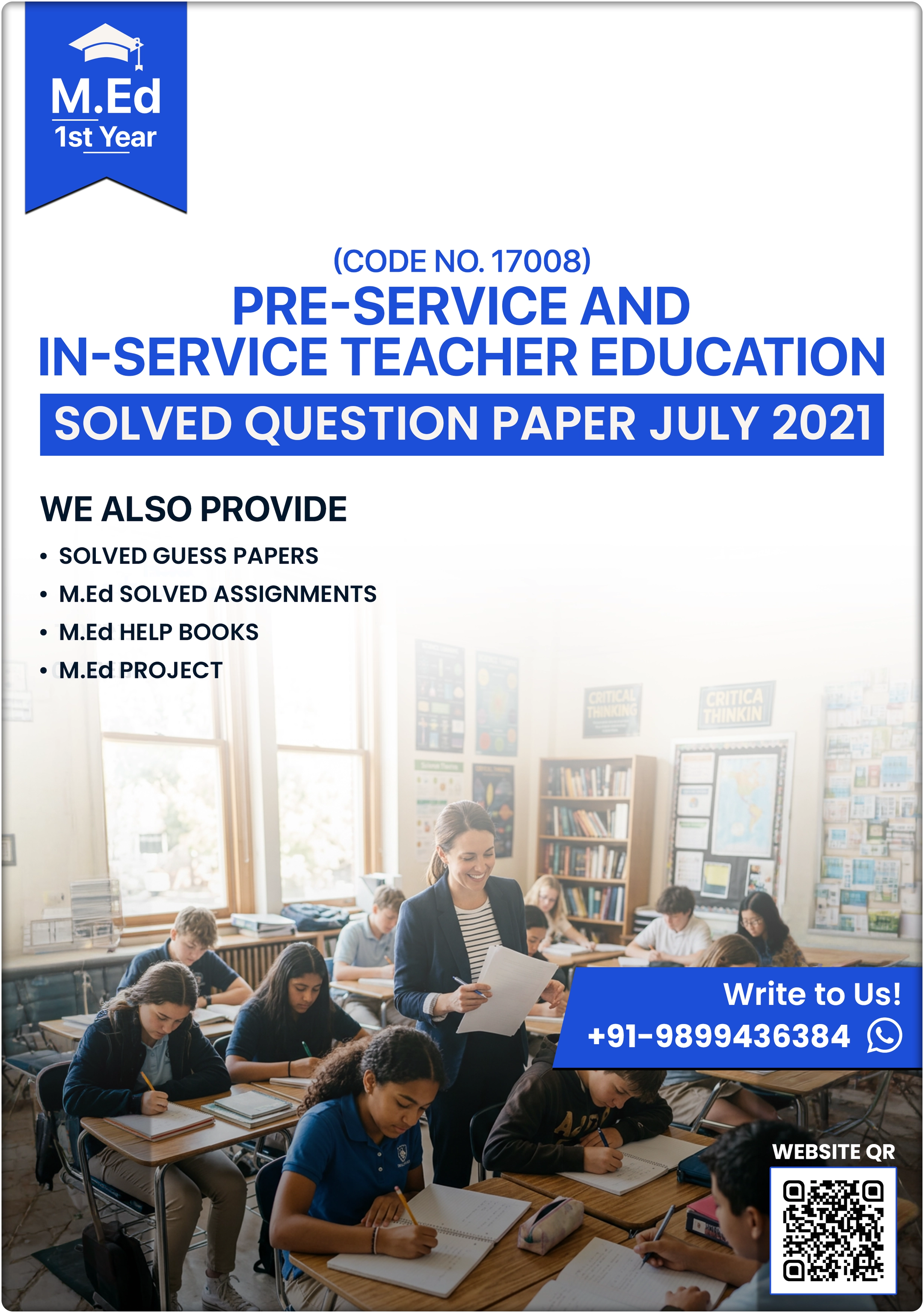 Pre-Service and In-Service Teacher Education — M.Ed 2nd Sem Question Paper, July 2021 (Code 17008, with Solutions)