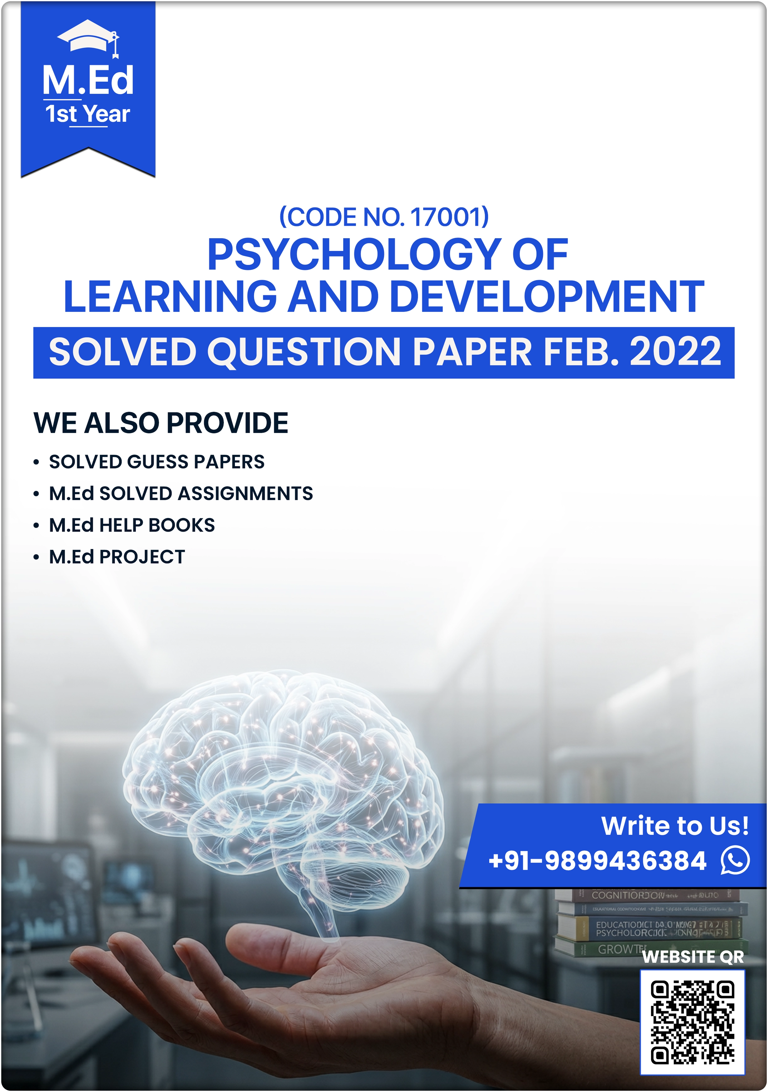 Psychology of Learning and Development - M.Ed 1st Sem Question Paper, February 2022 (Code 17001, with Solutions)