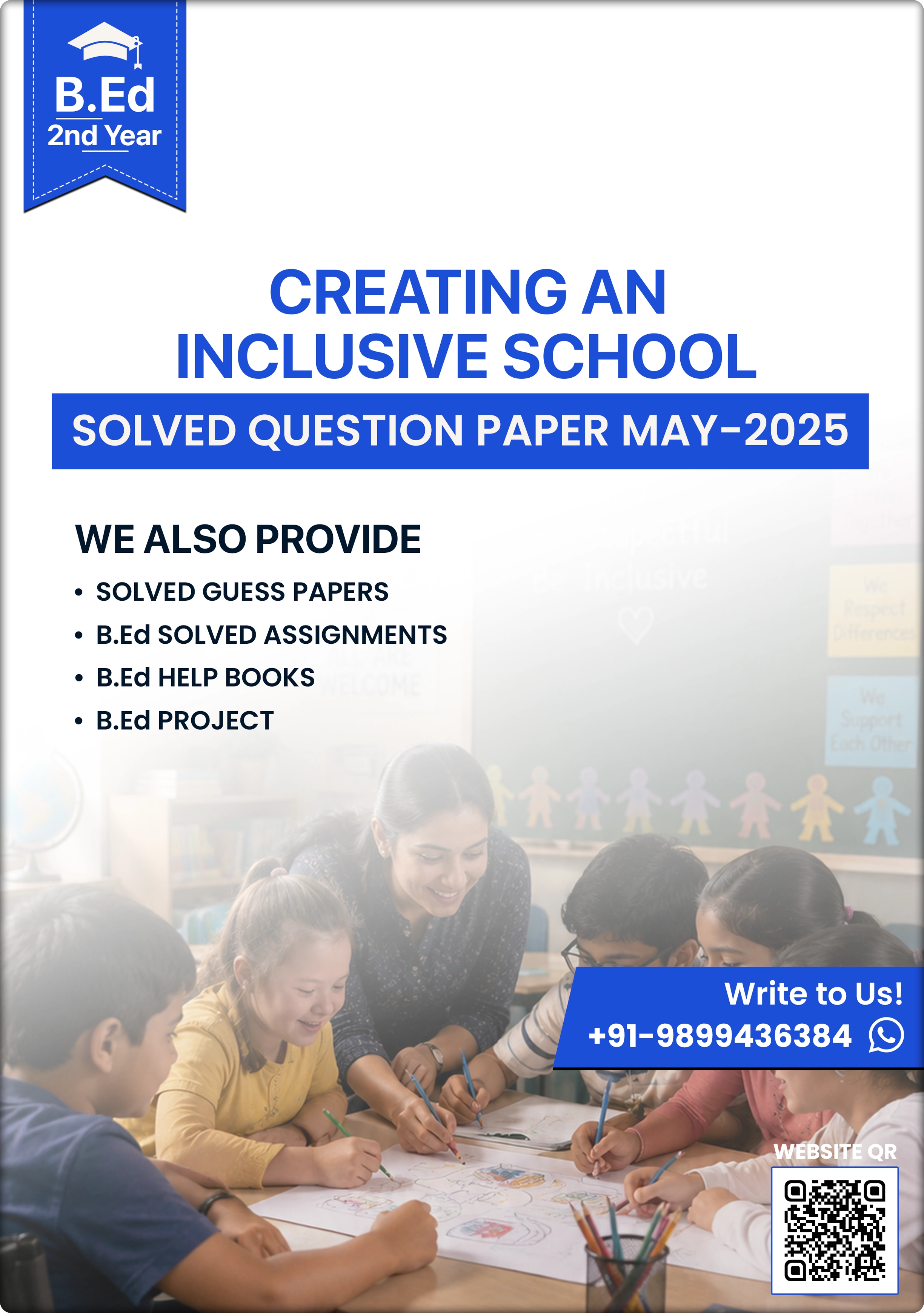 Creating an Inclusive School B.Ed Question Paper May 2025 MDU 2nd Year