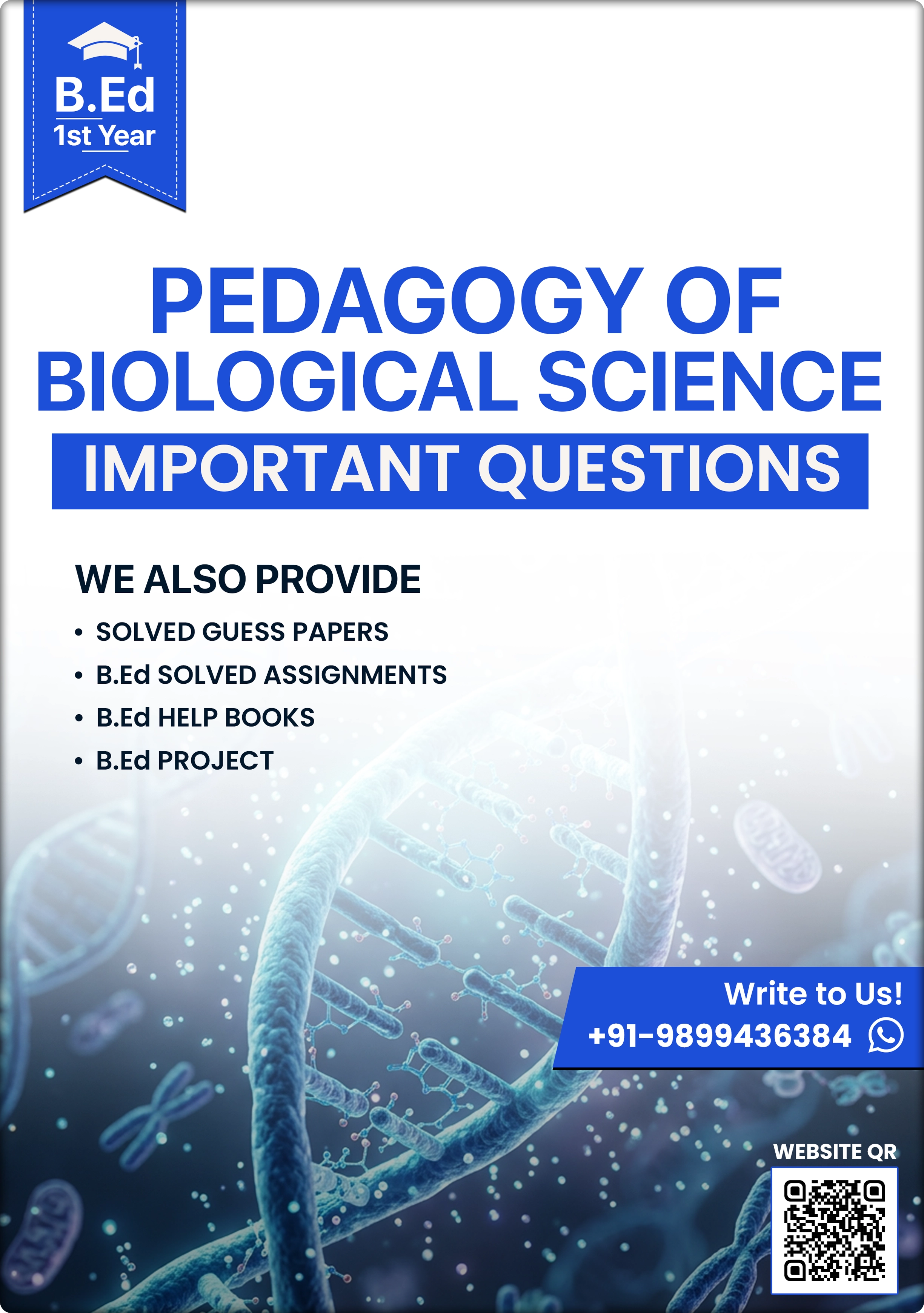 Pedagogy of Biological Science Important Questions B.Ed 1st Year MDU 2026