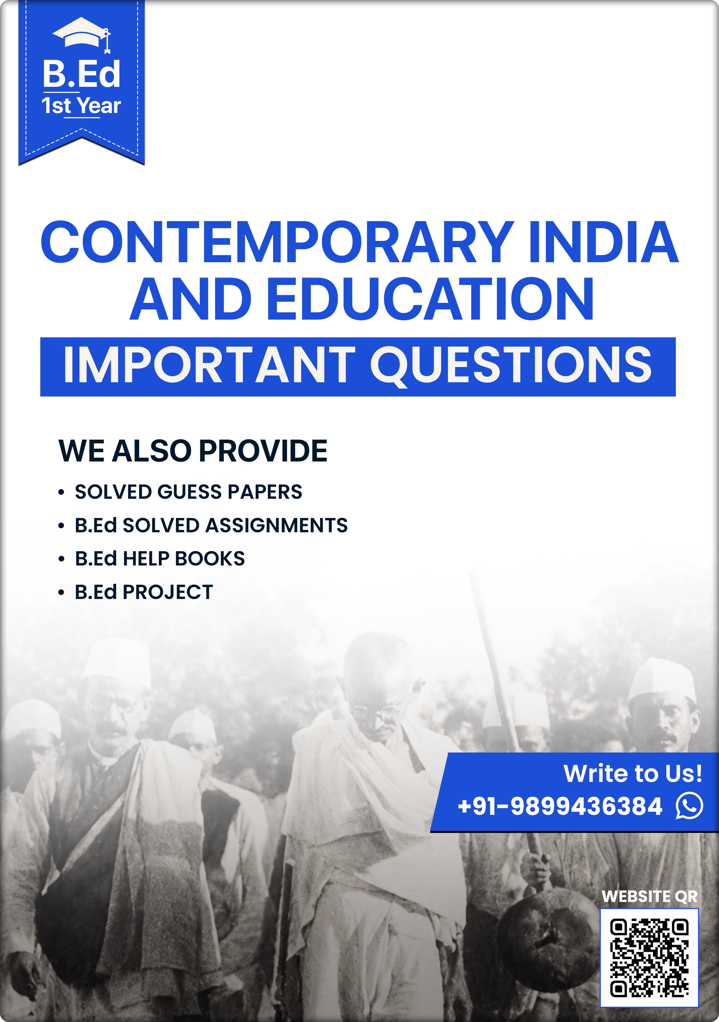 Contemporary India and Education Important Questions B.Ed 1st Year MDU 2026