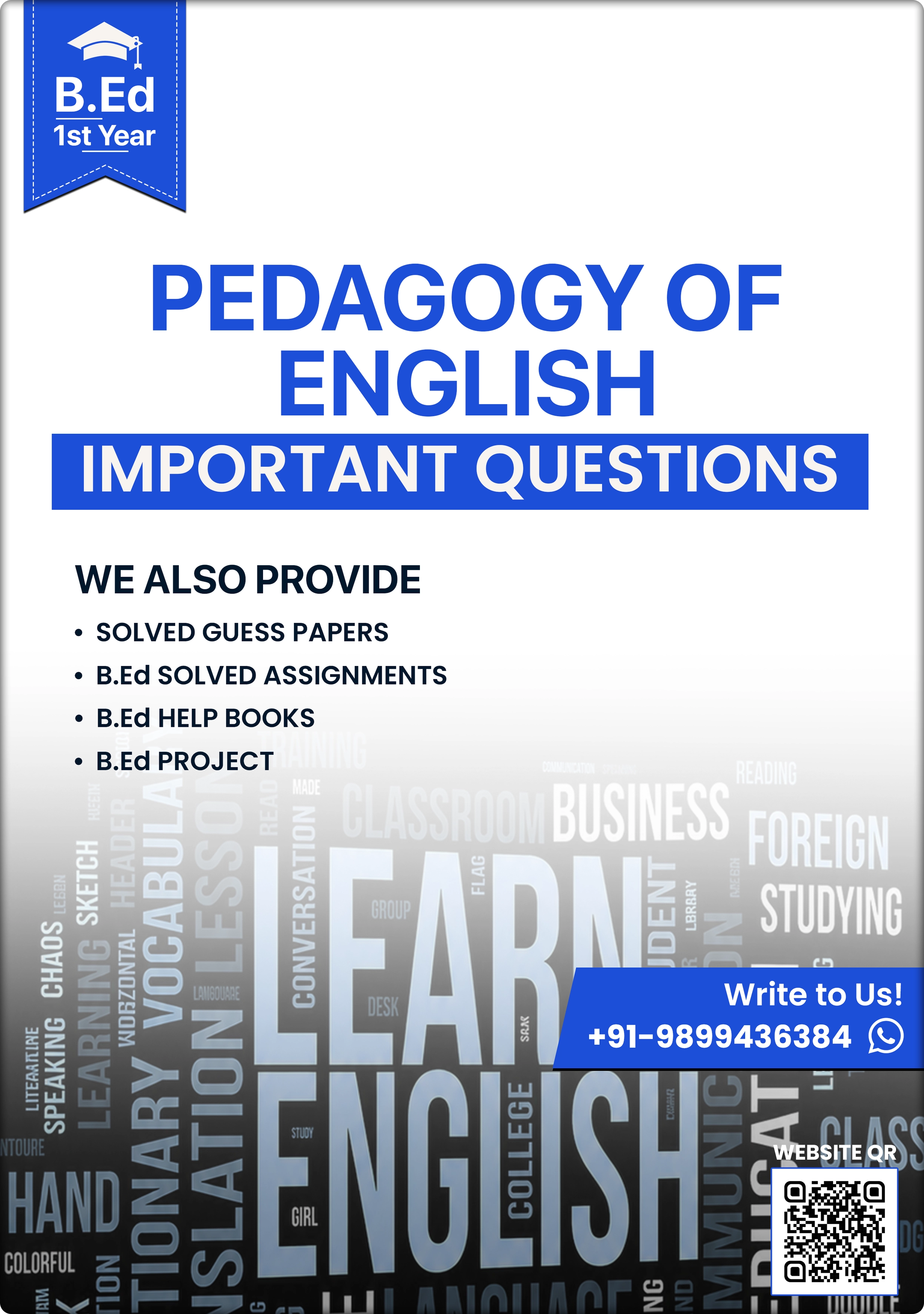 Pedagogy of English Important Questions B.Ed 1st Year MDU 2026