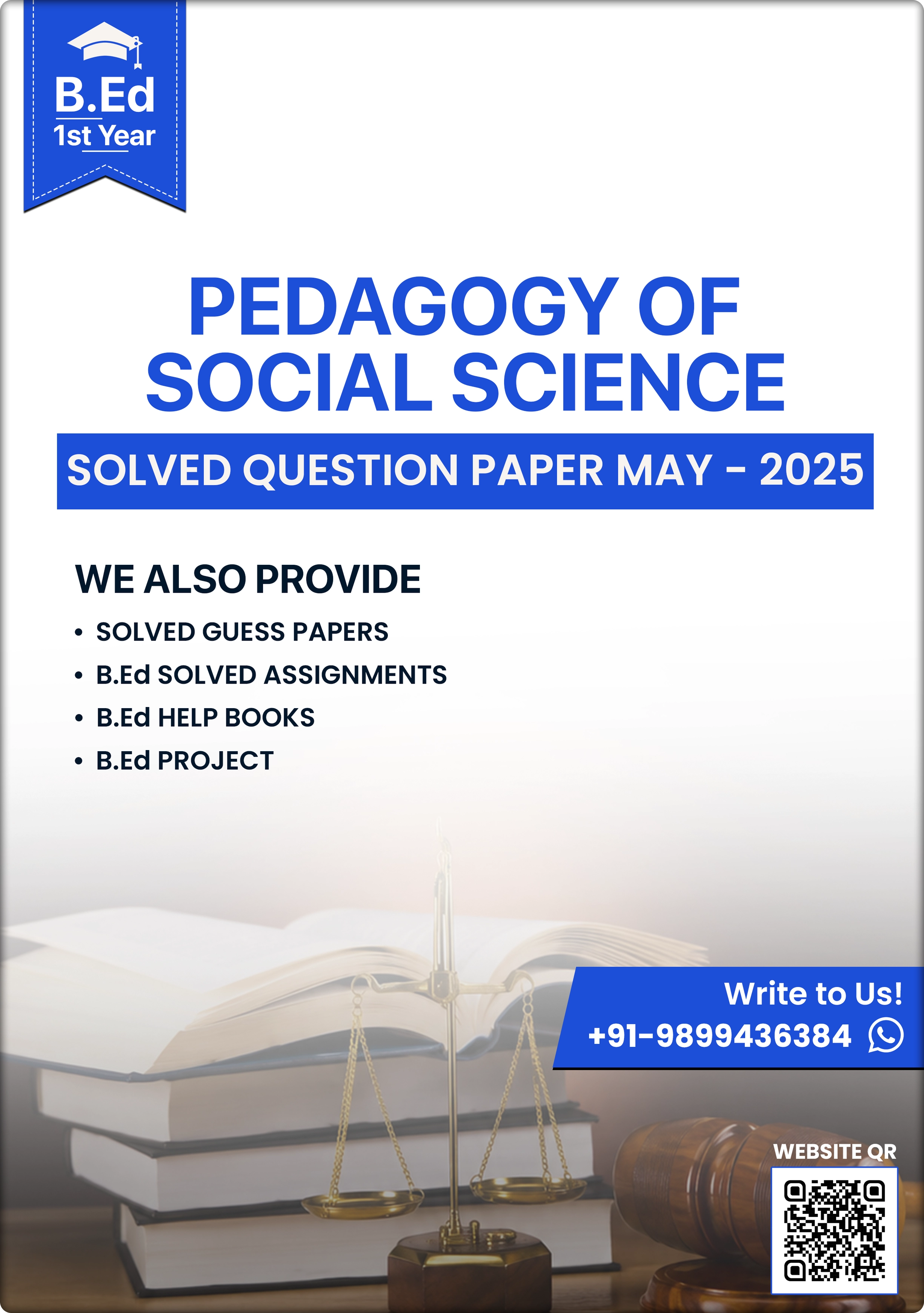 Pedagogy of Social Science B.Ed Question Paper May 2025, MDU First Year Paper 17116