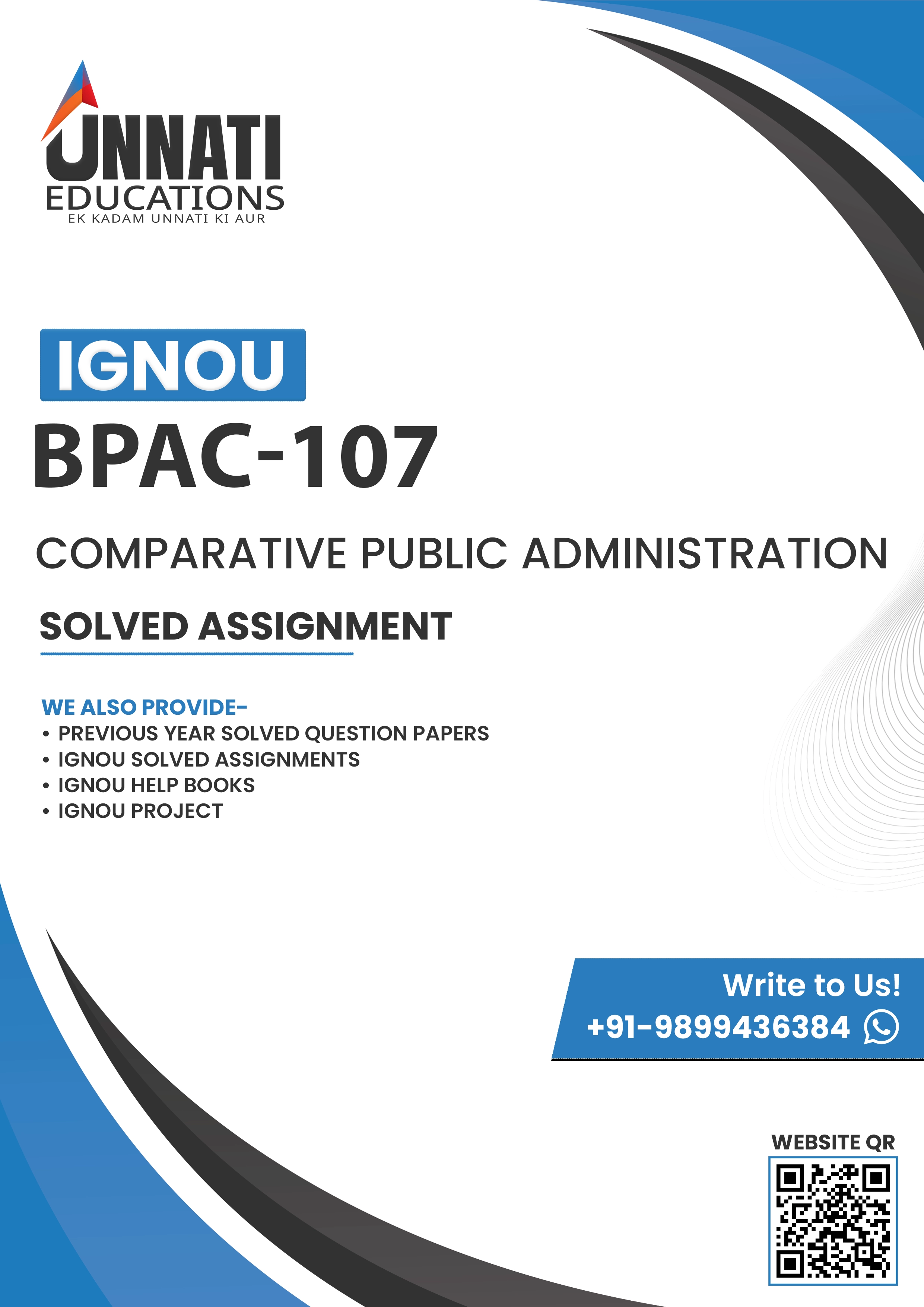 BPAC 107 Comparative Public Administration Solved Assignment 2025-26 (English Medium)