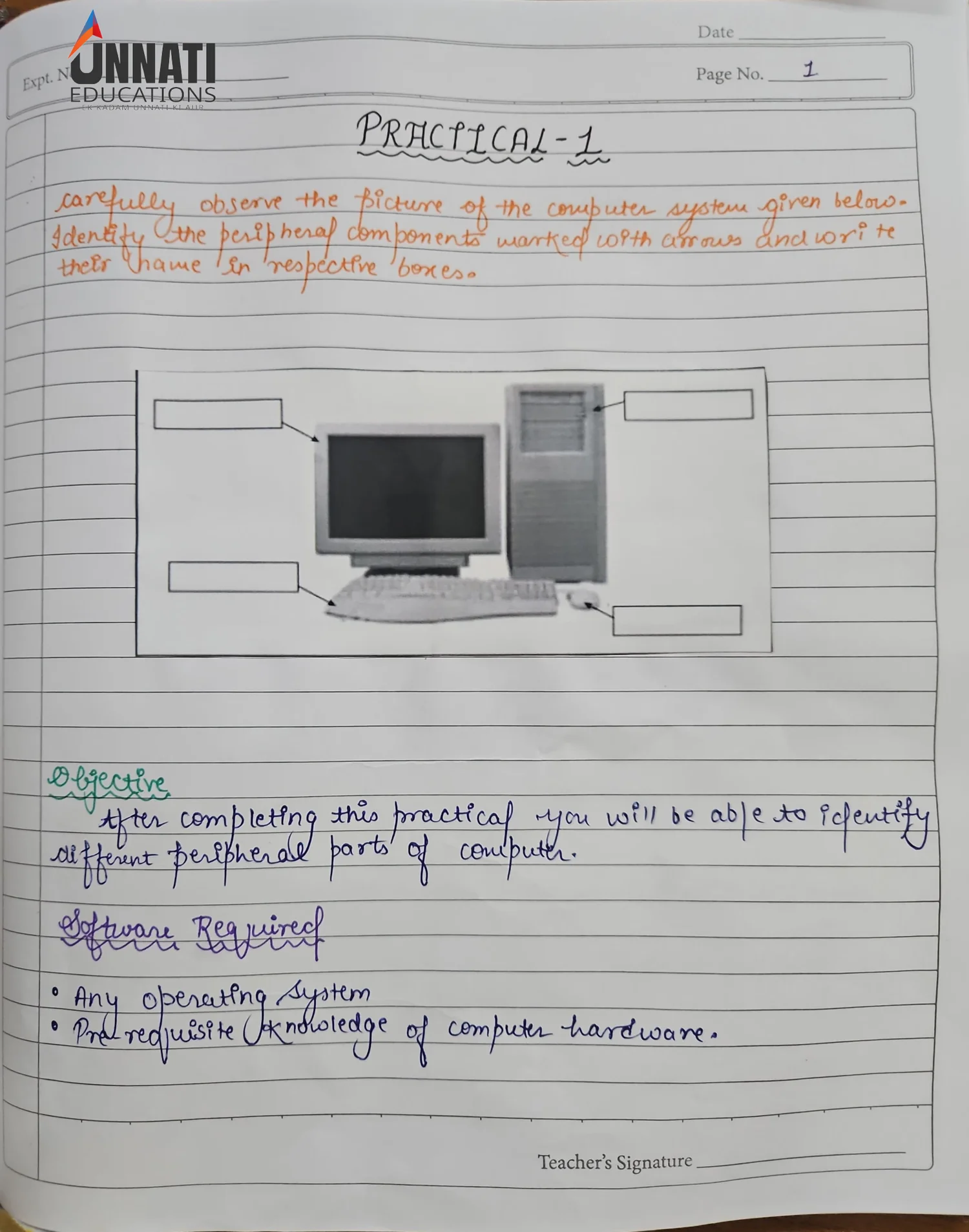 NIOS Data Entry Operations 229 practical file sample page 3 - Practical 1 Question