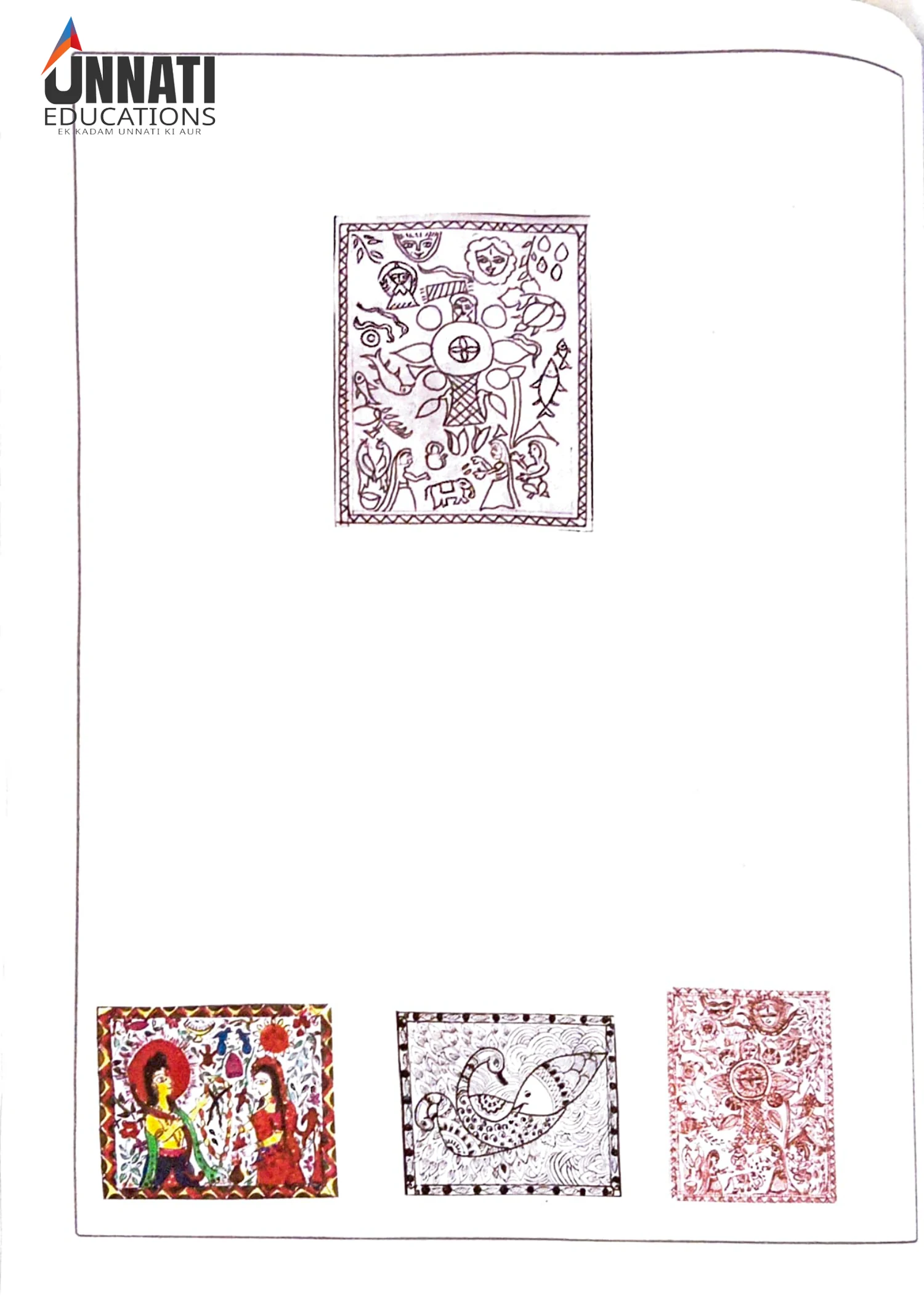 NIOS Folk Art 244 practical file sample page 8 - Warli: Background Scenes & Motifs