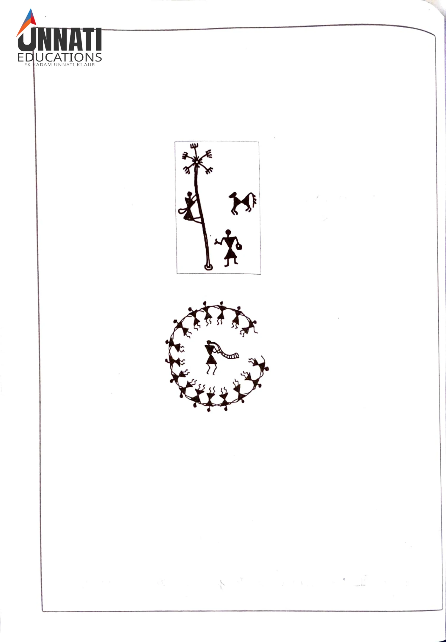 NIOS Folk Art 244 practical file sample page 15 - Sanjhi: Tadi-Picking Scene