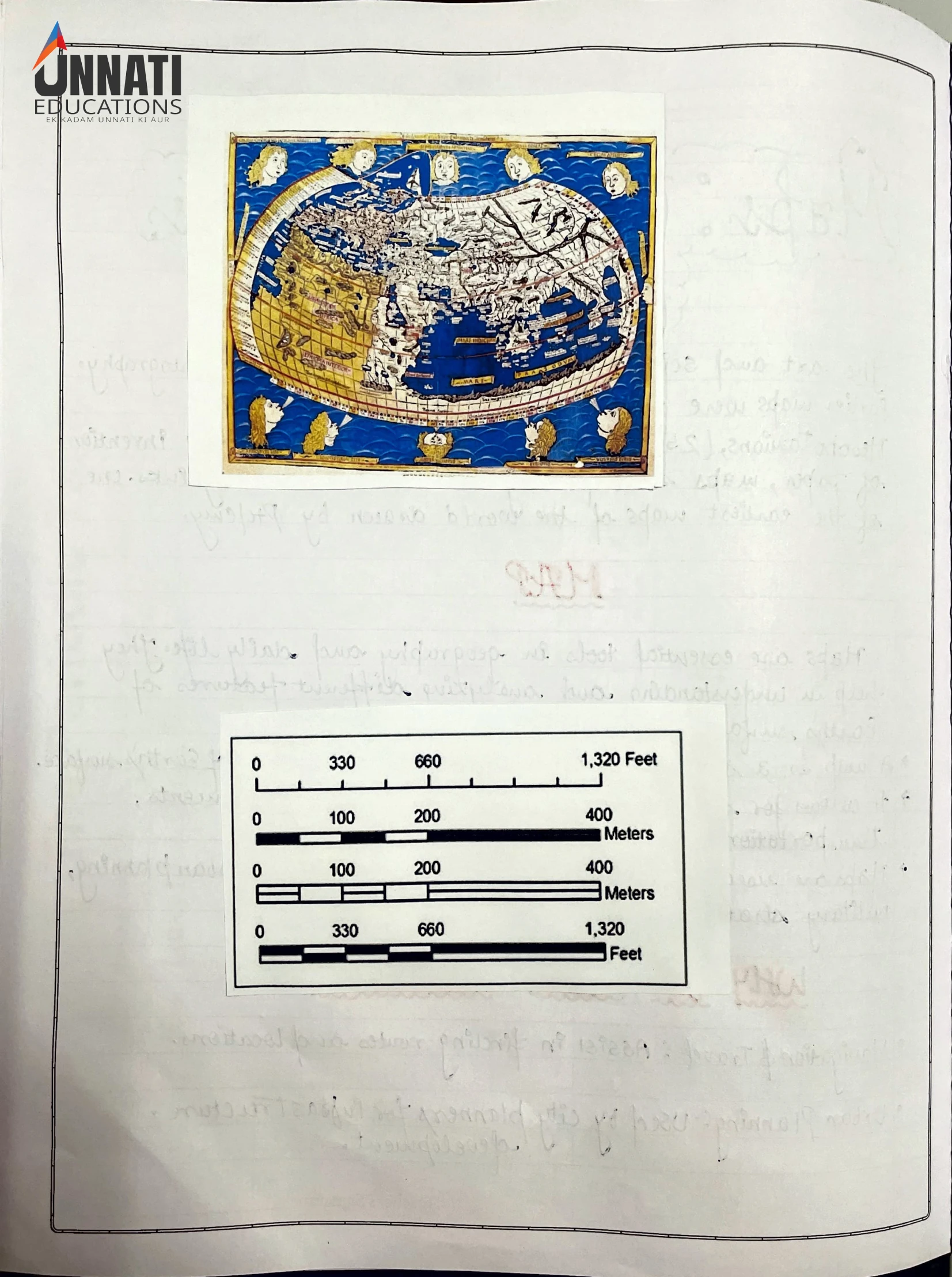 NIOS Geography 316 practical file sample page 3 – types of maps