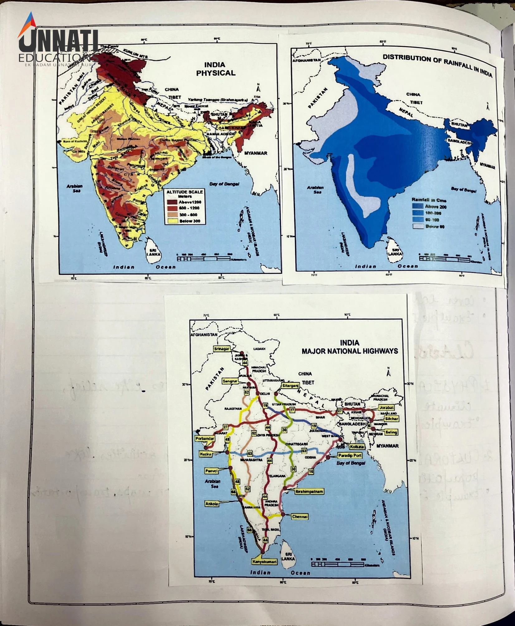 NIOS Geography 316 practical file sample page 14 – pie and wind rose diagrams