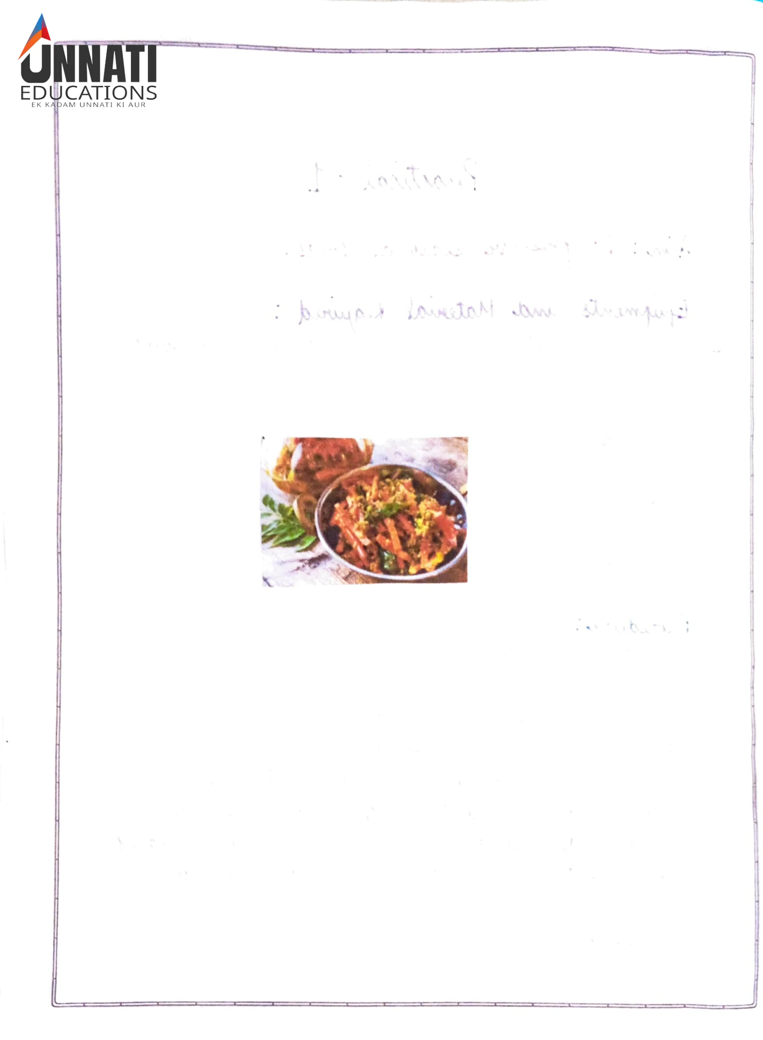 NIOS Home Science 321 practical file preservation recipe table page