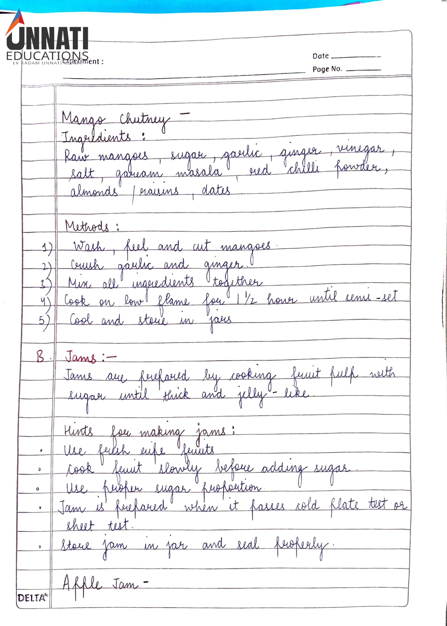 NIOS Home Science 321 practical file fermentation and germination setups page