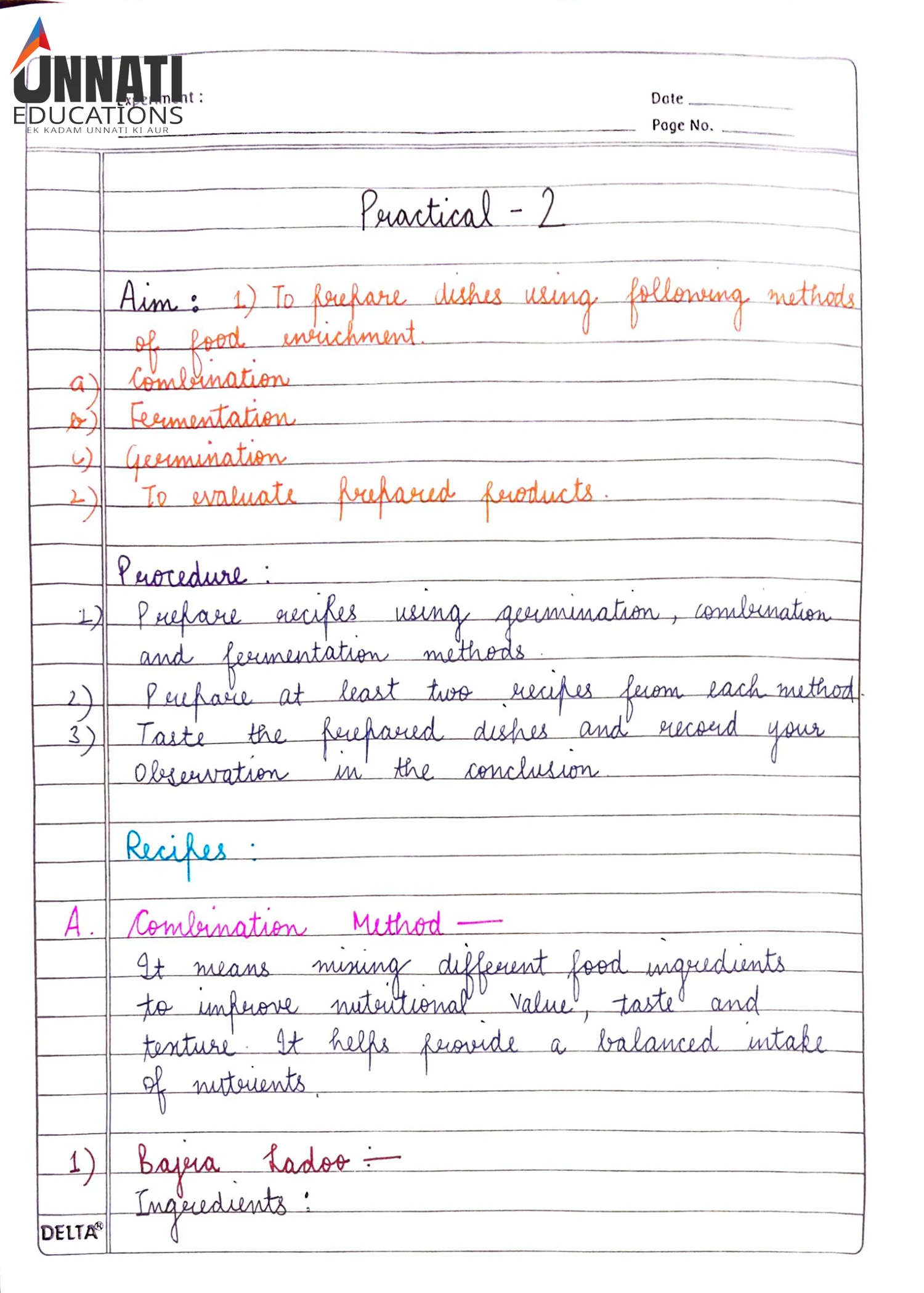 NIOS Home Science 321 practical file fibre burning test results page