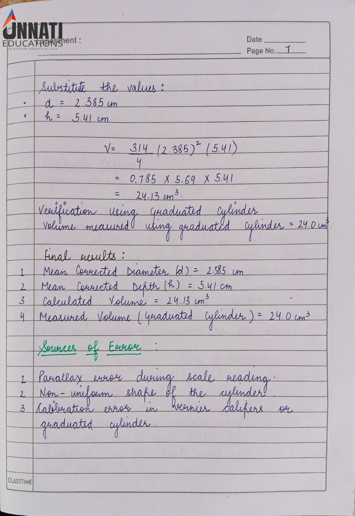 Volume Calculation &amp; Verification