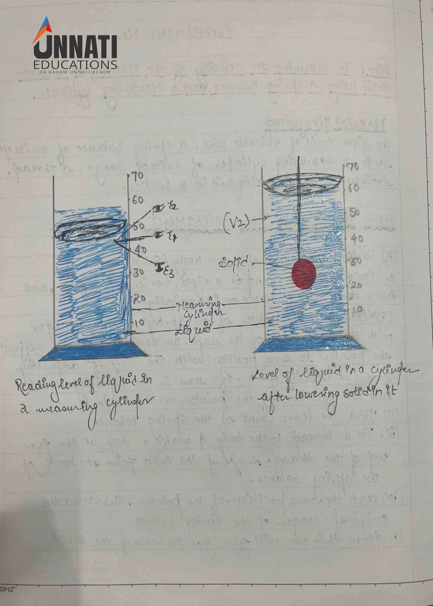 NIOS Science 212 practical file sample page 4 - Experiment 1 Observations
