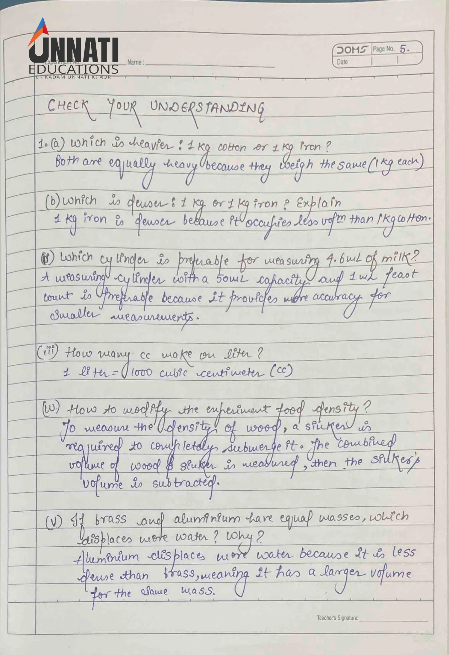 NIOS Science 212 practical file sample page 10 - Experiment 4 Set-Up