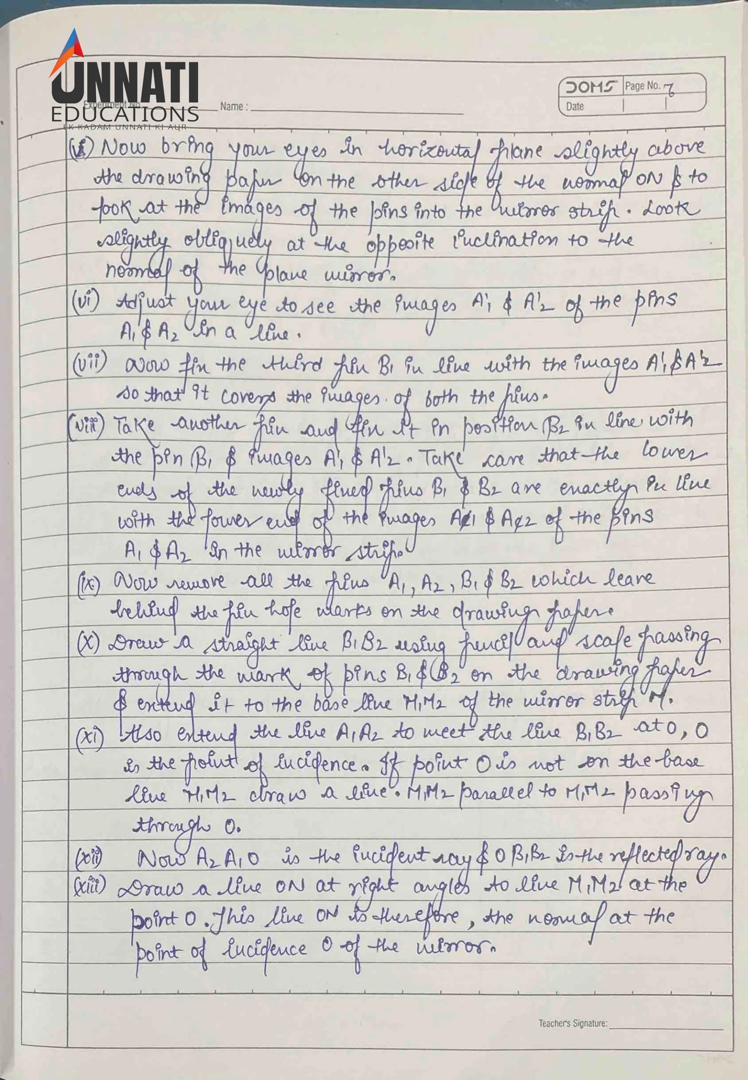 NIOS Science 212 practical file sample page 13 - Experiment 8 Drawings
