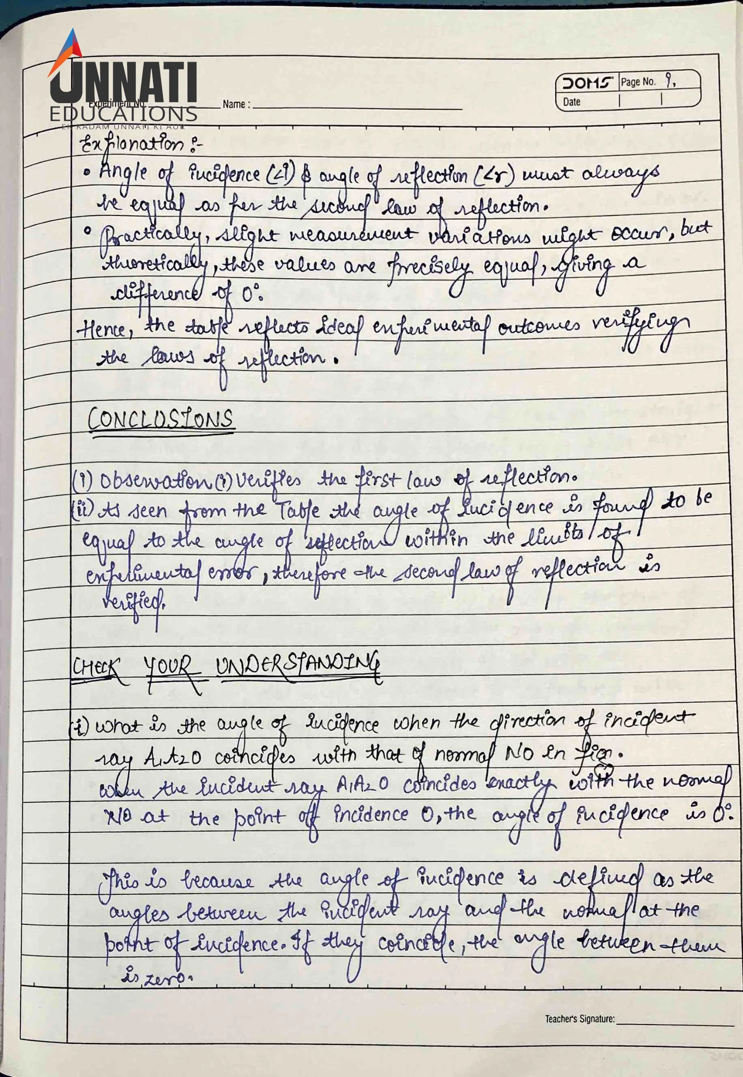 NIOS Science 212 practical file sample page 15 - Experiment 10 Set-Up