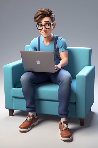 Student studying NIOS material on bean bag
