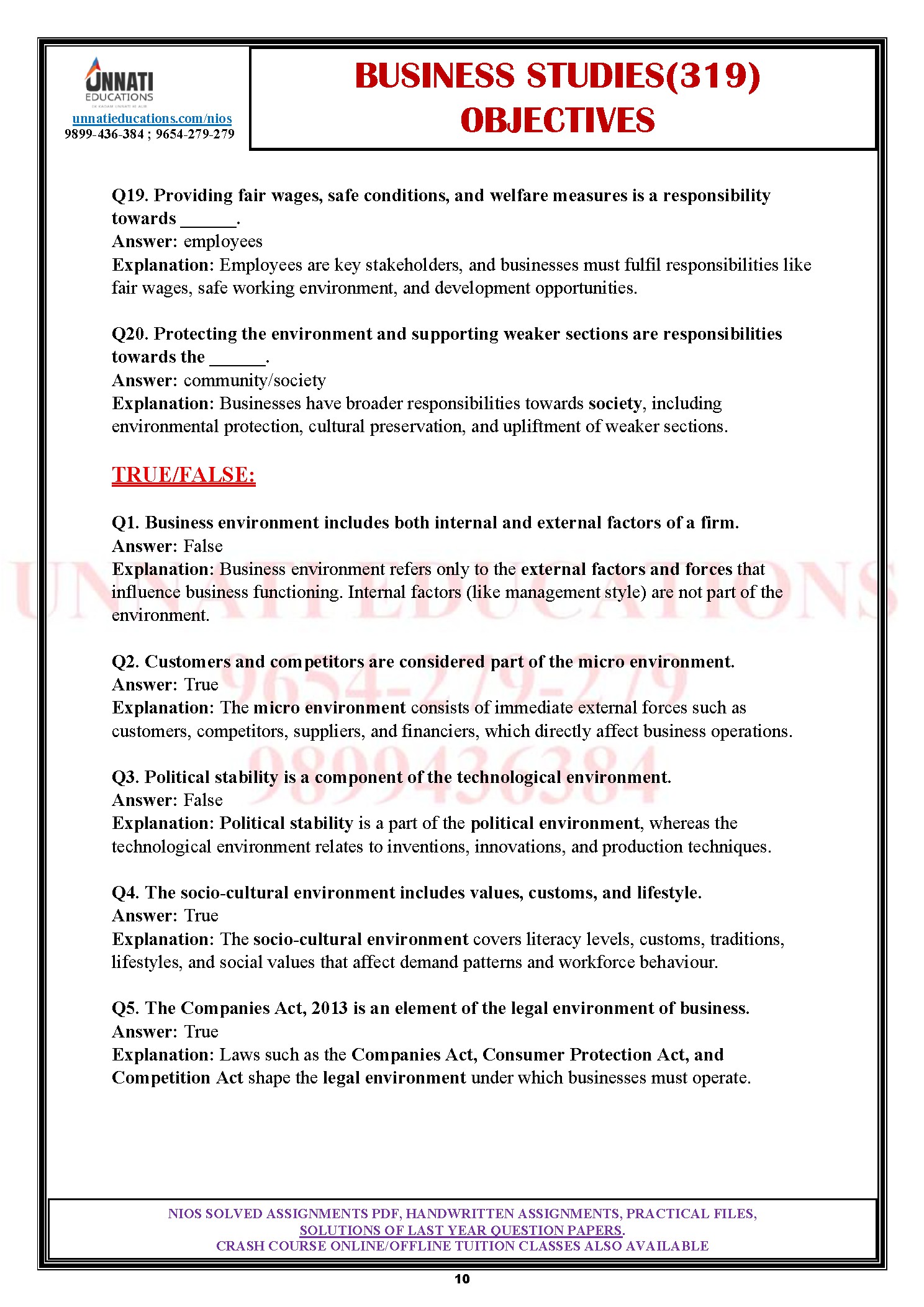 n the blanks and true or false statements. The whole set is mapped against the latest NIOS Syllabus so nothing outside the current course slips in.
