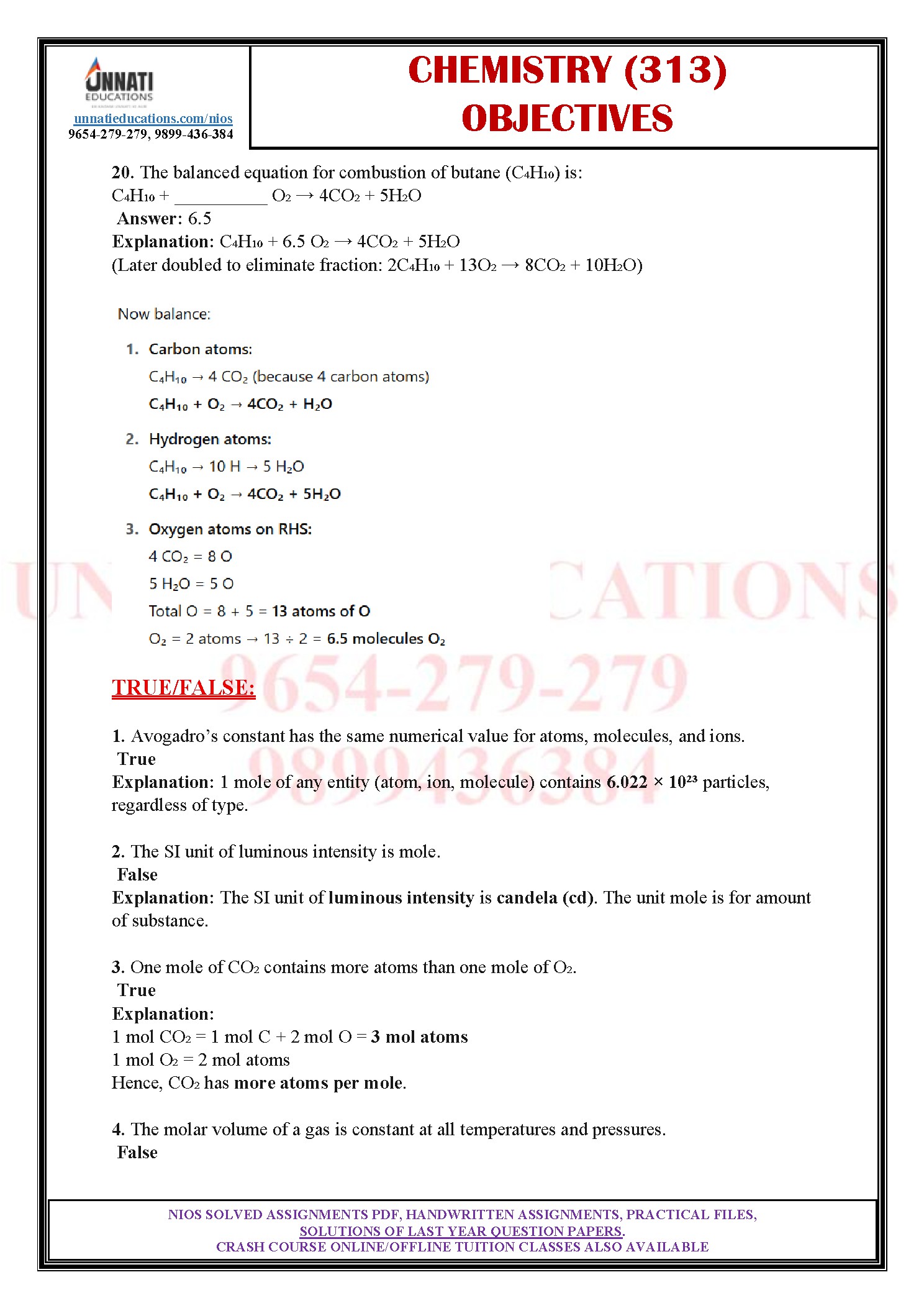 mapped against the latest NIOS Syllabus so nothing outside the current course sneaks in. Preview page from the NIOS Chemistry 313 objective question bank.