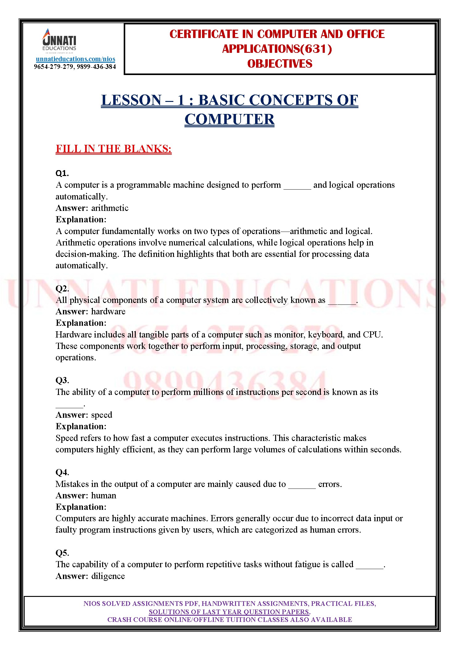 ations 631 Booklet To show you the format and print quality, here are a few sample pages from the actual booklet. The full version keeps this same clean layout across all six lessons, so revision stays comfortable on both phone and paper.