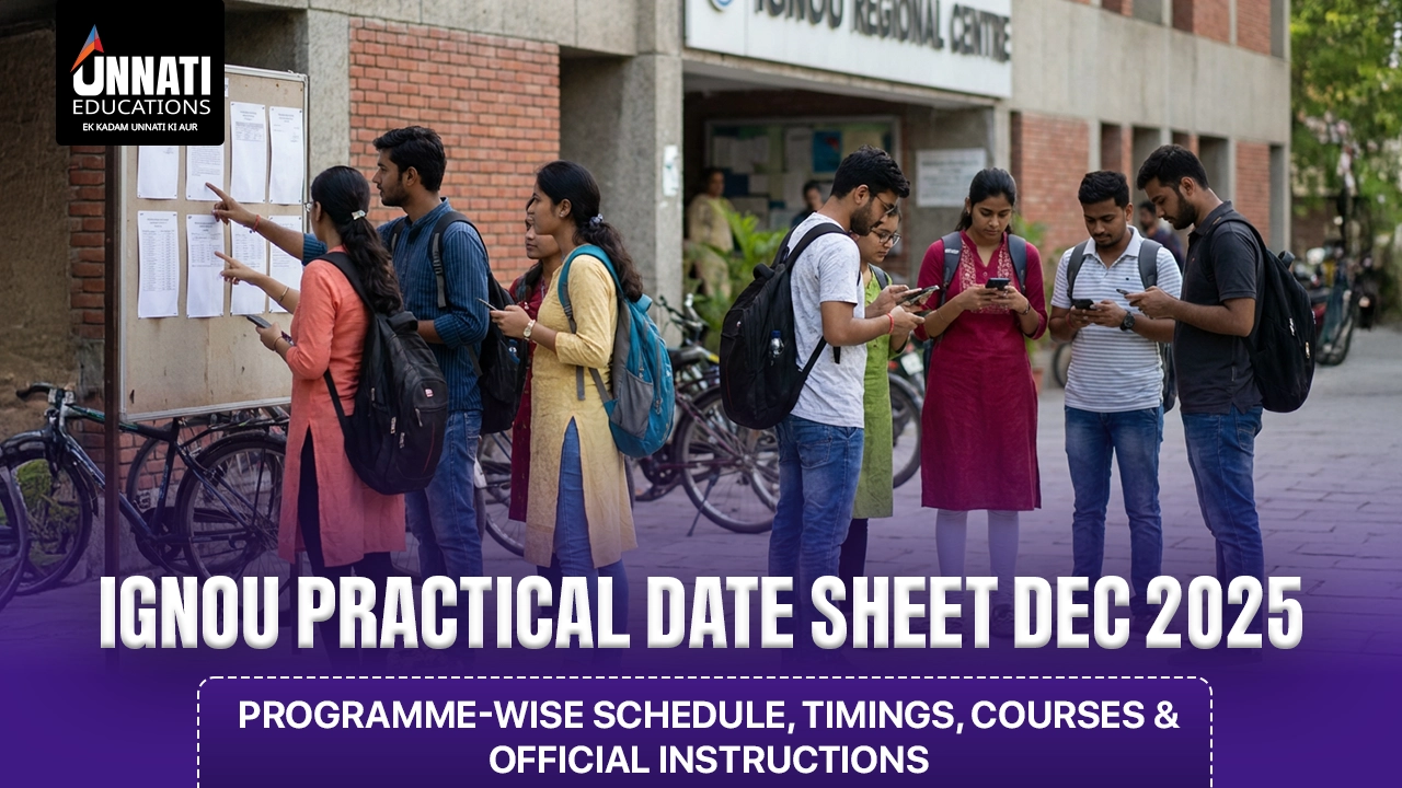 IGNOU Practical Exam Date Sheet December 2025 (TEPE): Programme-Wise Schedule, Timings, Courses & Official Instructions