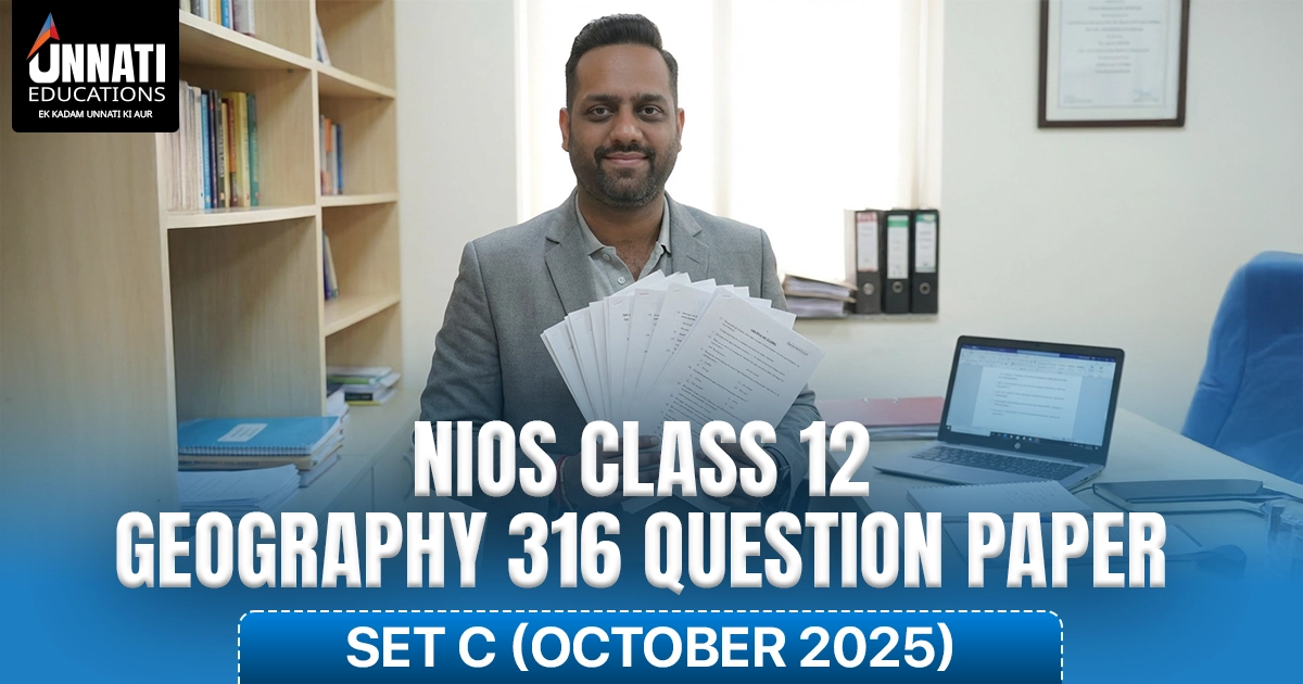 NIOS Class 12 Geography 316 Question Paper