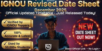 IGNOU Revised Date Sheet December 2025