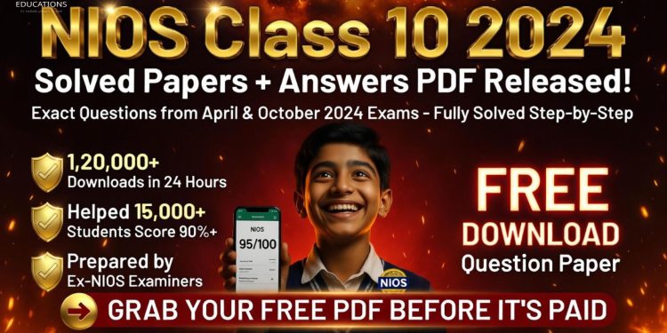 NIOS Class 10 Question Paper 2024 Answers PDF