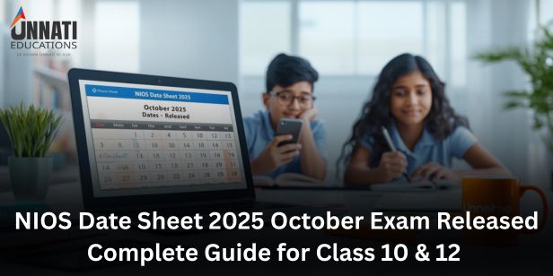 NIOS Date Sheet 2025 October Exam Released Complete Guide for Class 10 & 12