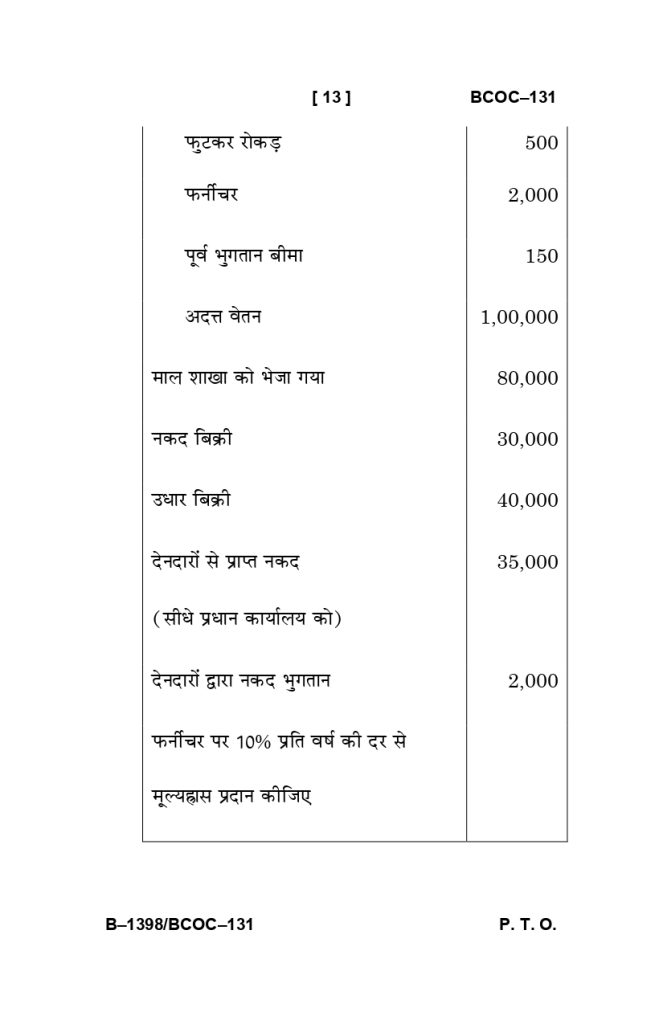 BCOC 131 question paper