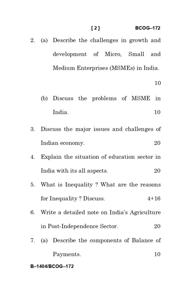 BCOG 172 Question Paper