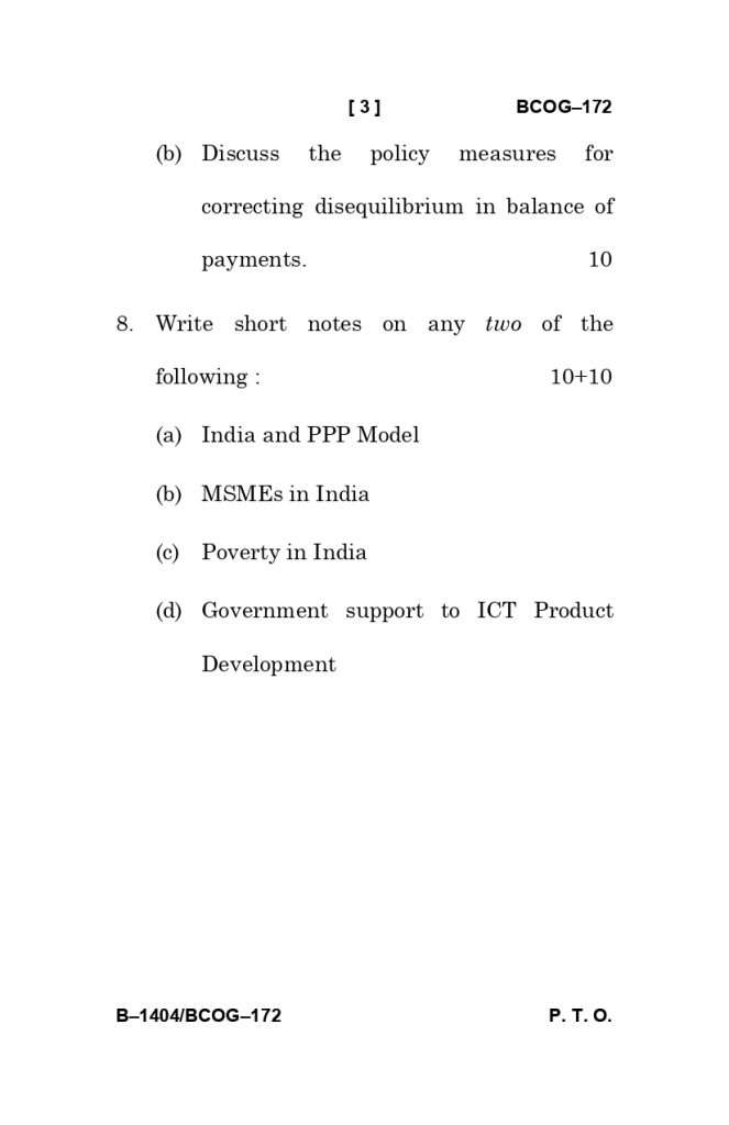 BCOG 172 Question Paper