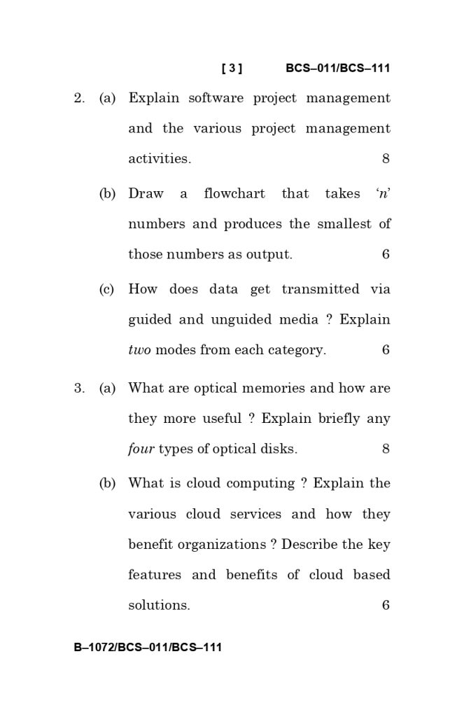 BCS 011 Question Paper June 2025
