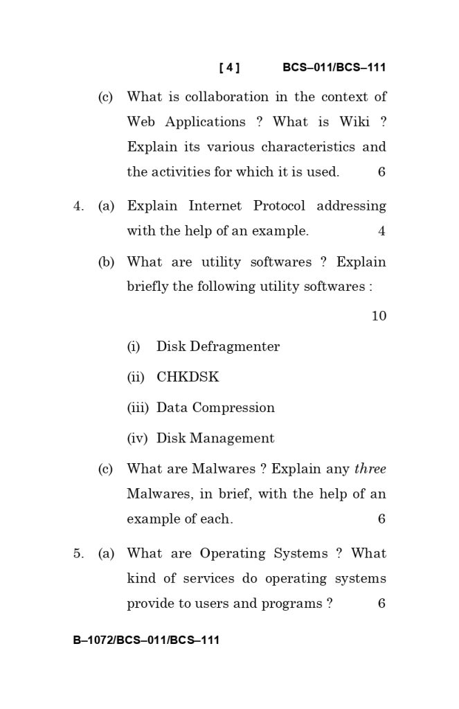 BCS 011 Question Paper June 2025