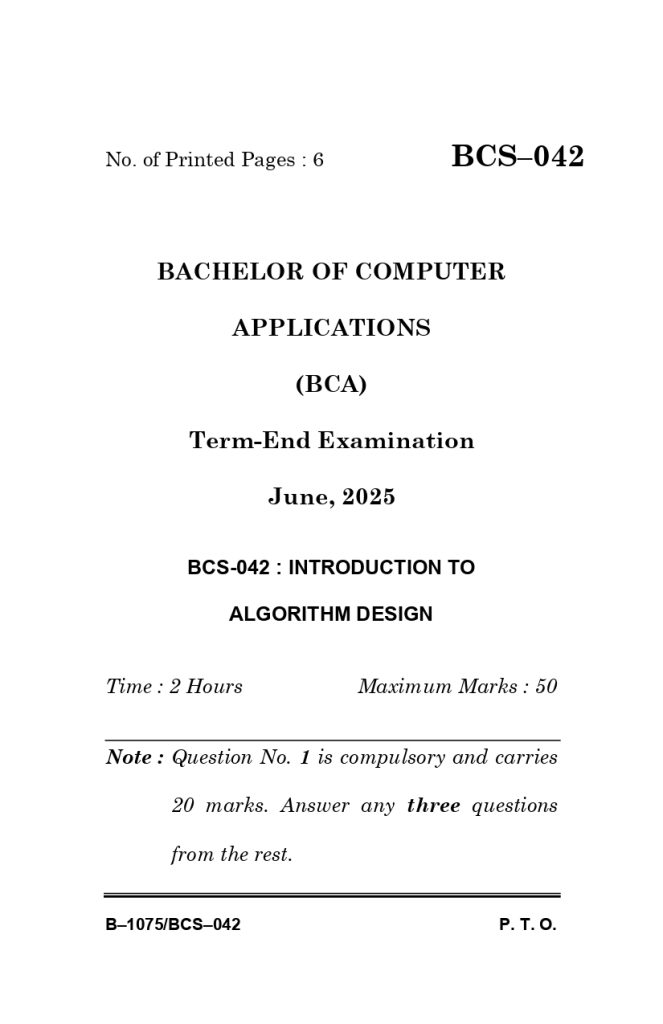 BCS 042 question paper
