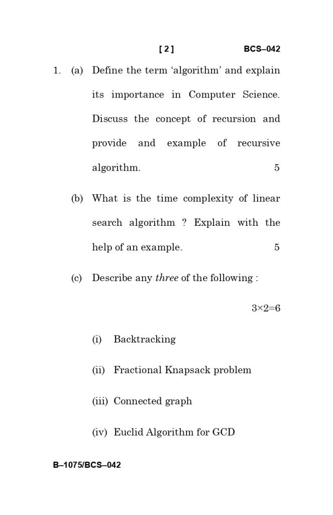 BCS 042 question paper