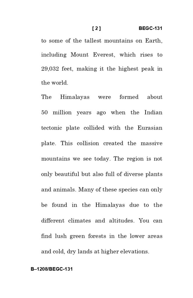BEGC 131 question paper june 2025