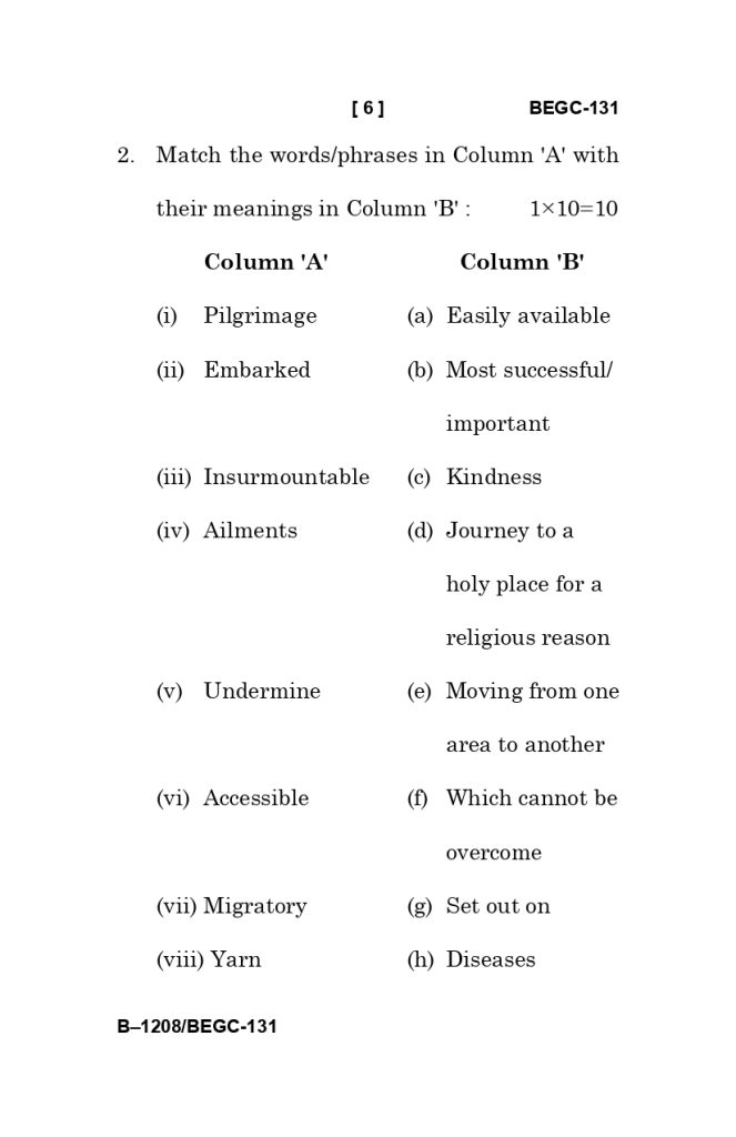 BEGC 131 question paper june 2025