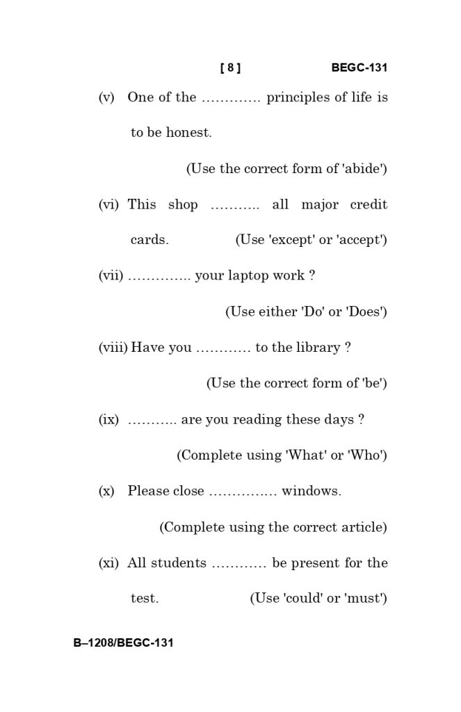 BEGC 131 question paper june 2025