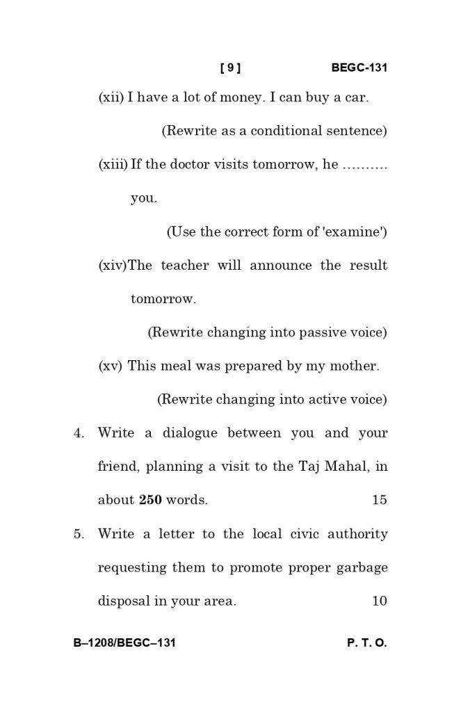 BEGC 131 question paper june 2025