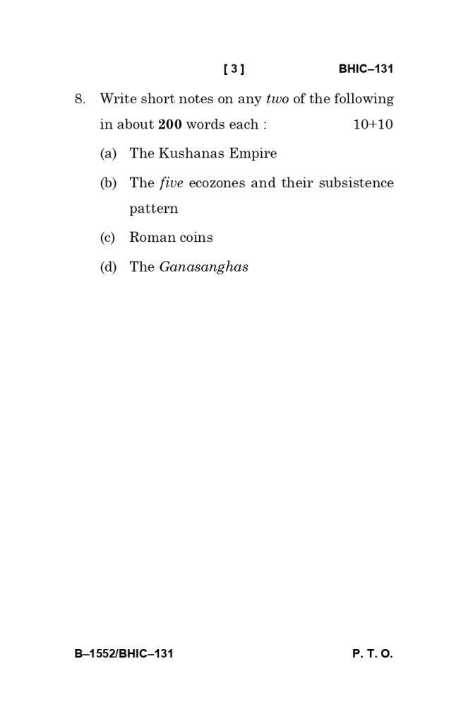 BHIC 131 question paper