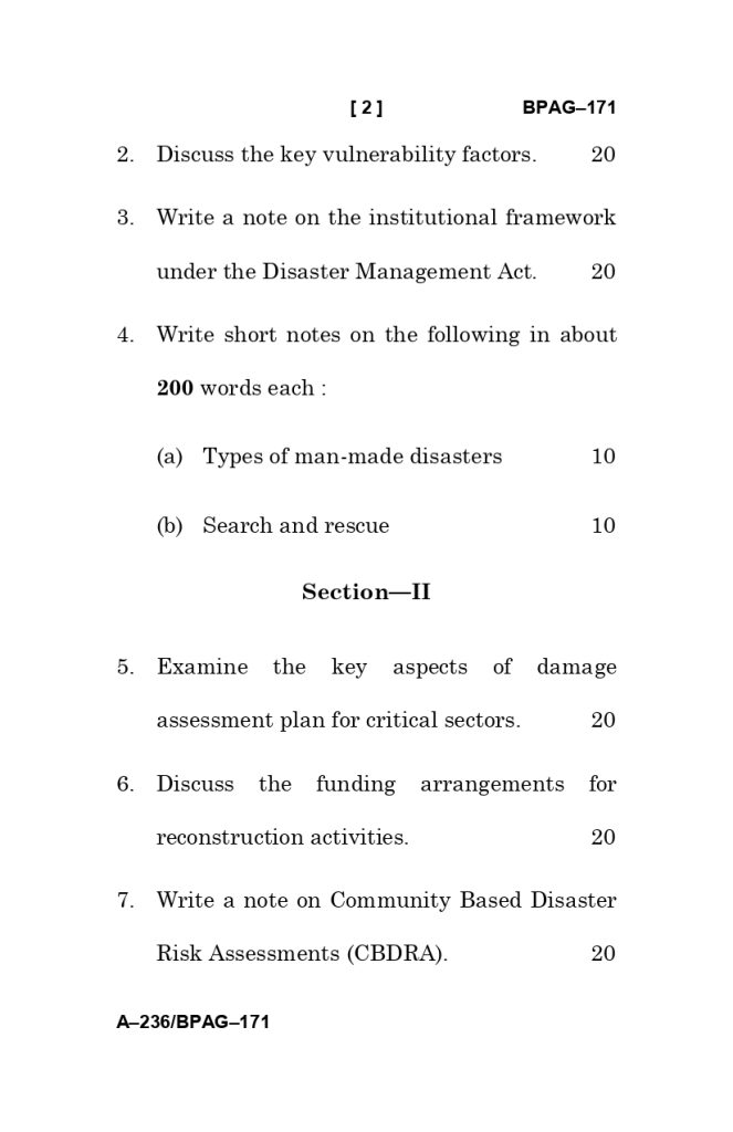 BPAG 171 Question paper
