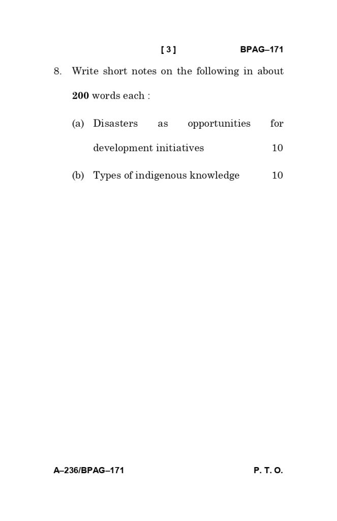 BPAG 171 Question paper