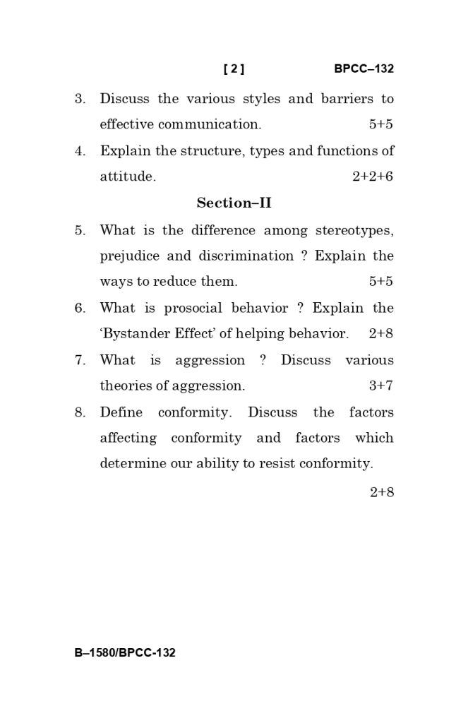 BPCC 132 Question Paper June 2025