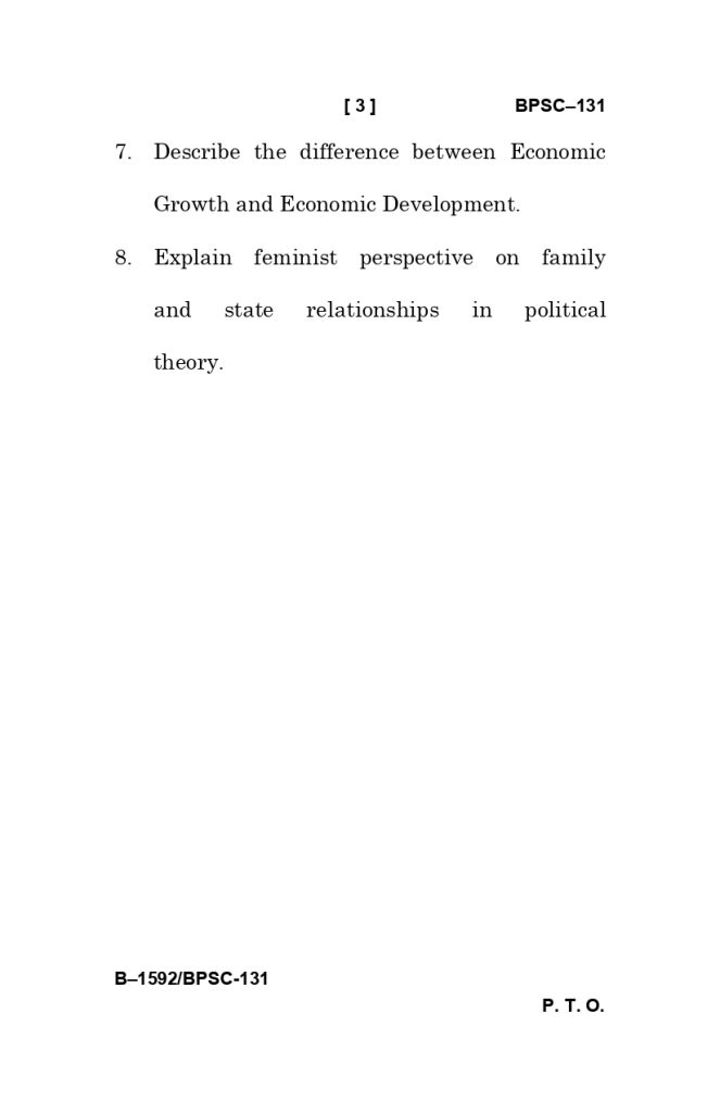 BPSC 131 Question paper june 2025