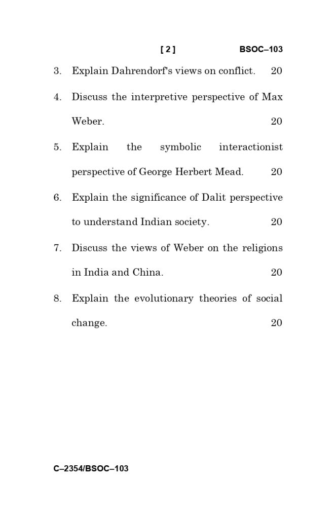 BSOC 103 question paper june 2025